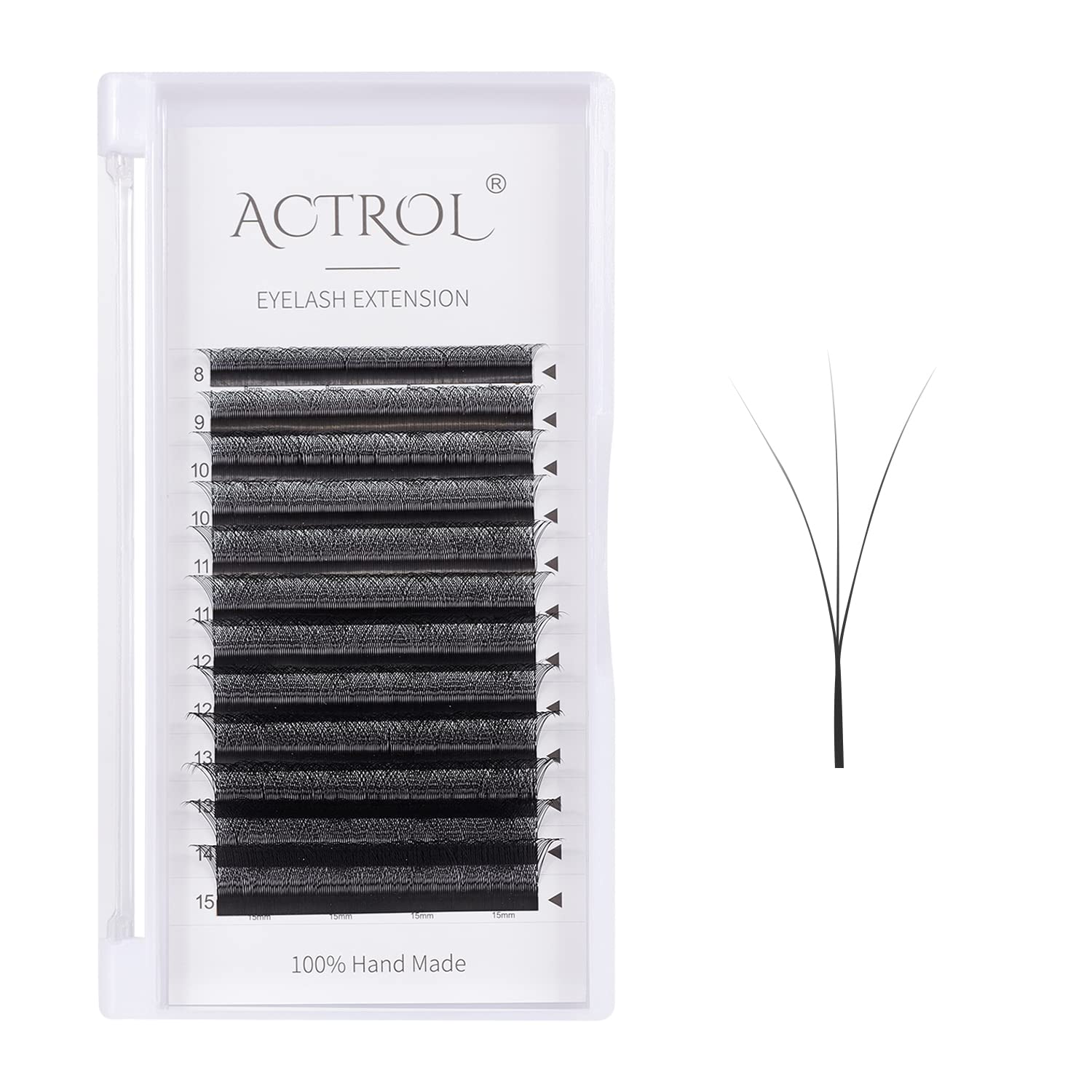 W Eyelash Extensions 3D Volume 0.07C Curl 8-15mm Easy Fan W-shaped Lash Premades Cluster Black W Lash