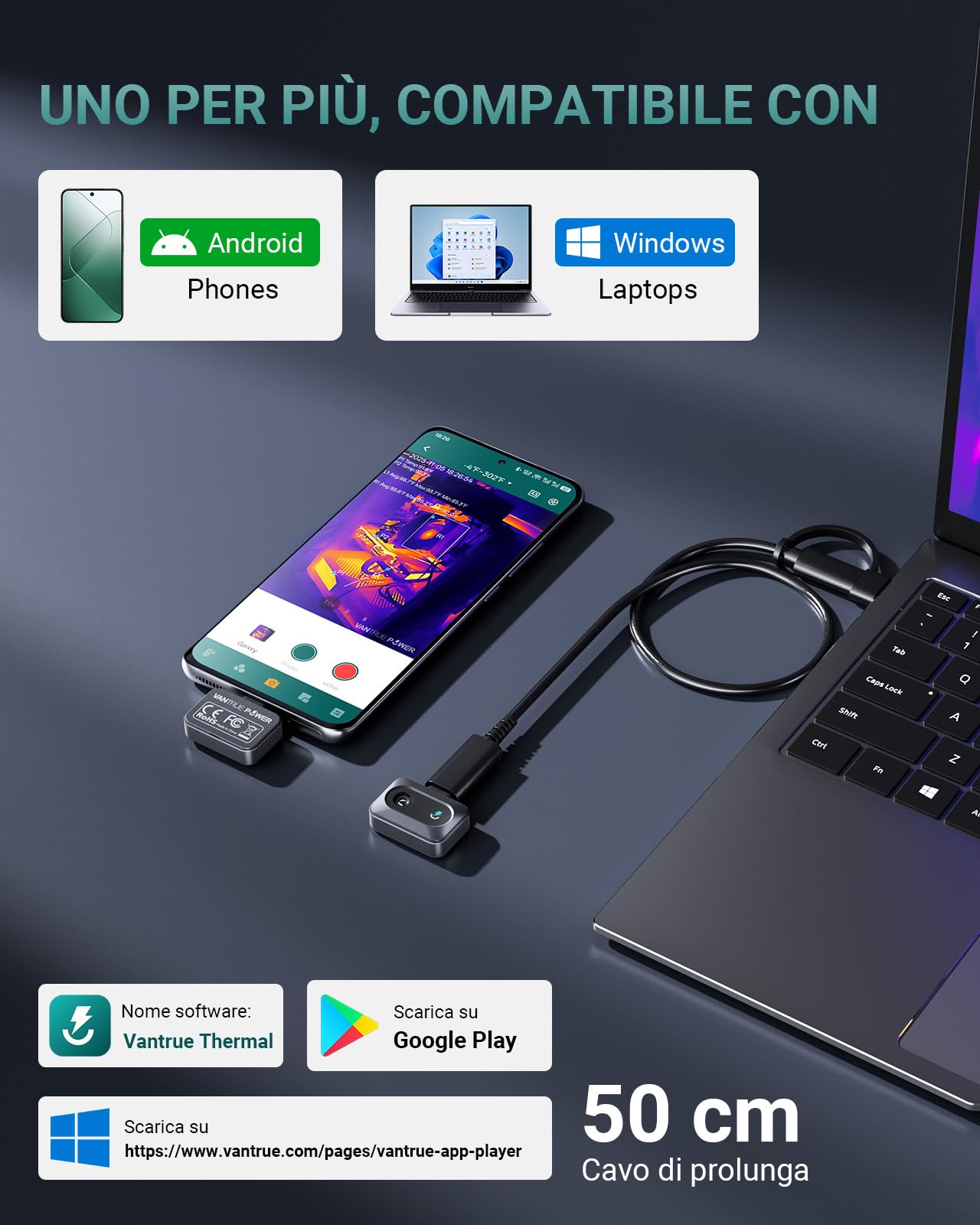 TS1 | Telecamera termica per Android, fotocamera a infrarossi con risoluzione super 512×384, fotocamera a infrarossi con USB-C, da -20°C a 550°C, ispezione domestica 15x Zoom