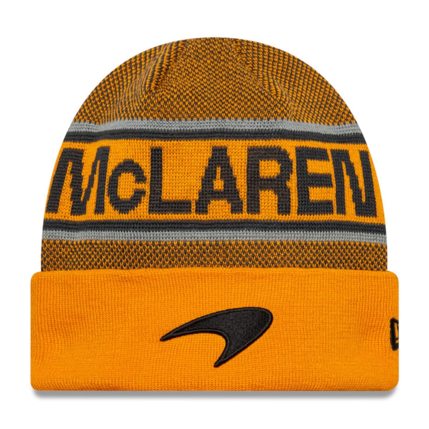 New Era Unisex Orange And Black Mclaren F1 Official Winter Beanie Hat, 2025 Team Collection