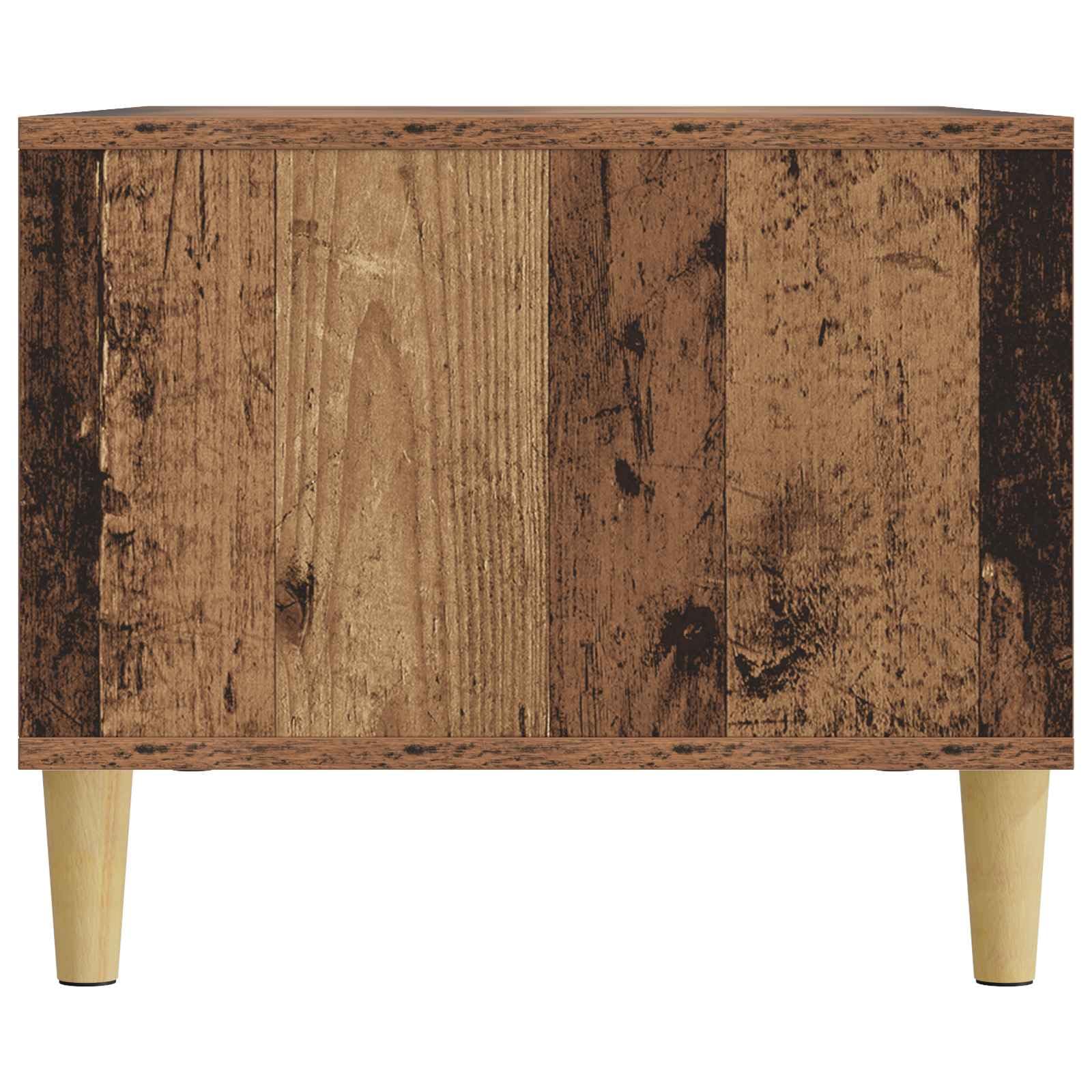 Stolik kawowy ze starego drewna, 90 x 50 x 40 cm, materiał drewnopochodny, styl vintage, do salonu, miejsce do przechowywania, stolik pomocniczy z szufladami i wysuwaną półką