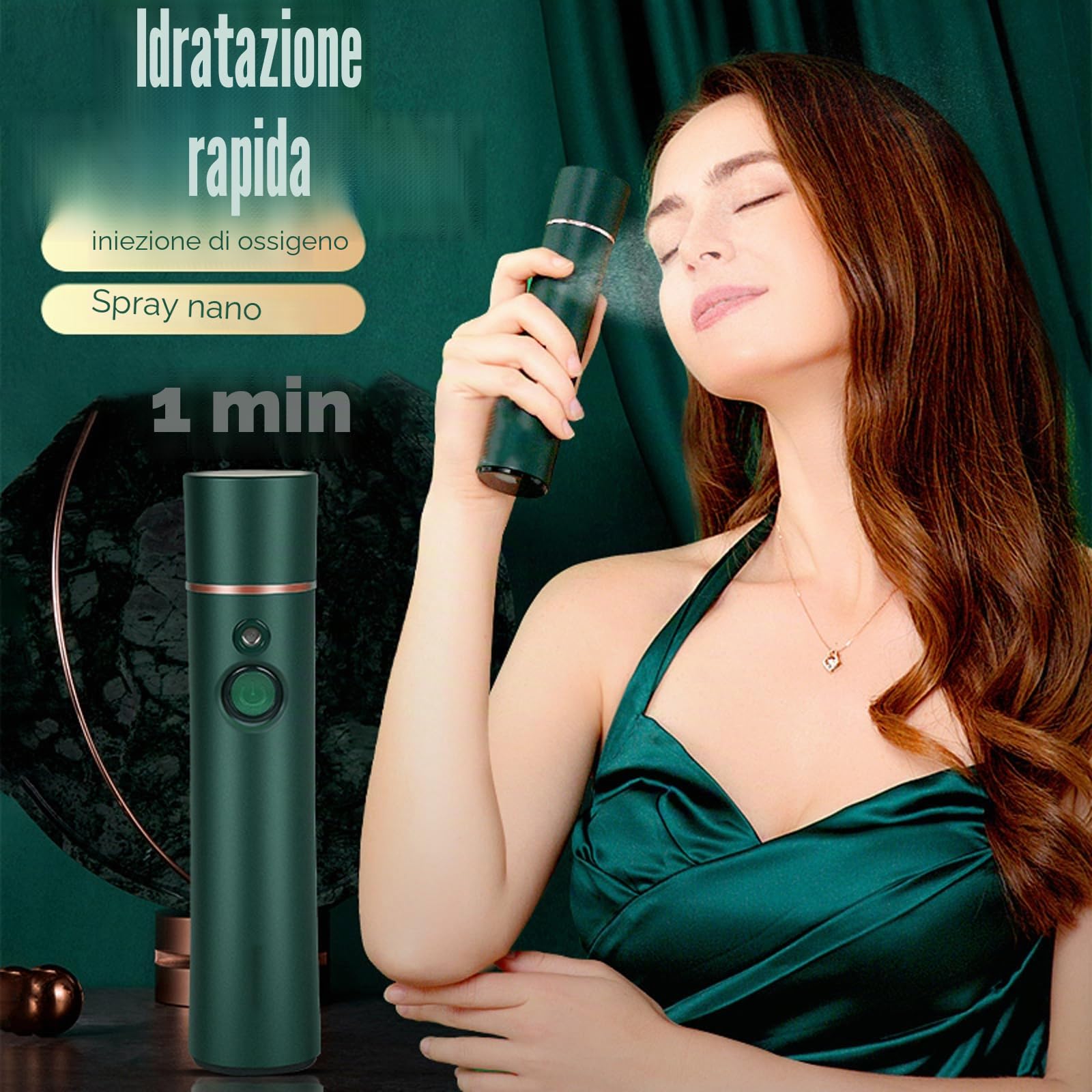Elitzia Nebulizzatore nano facciale portatile dell'ossigeno per l'idratazione Anti-invecchiamento