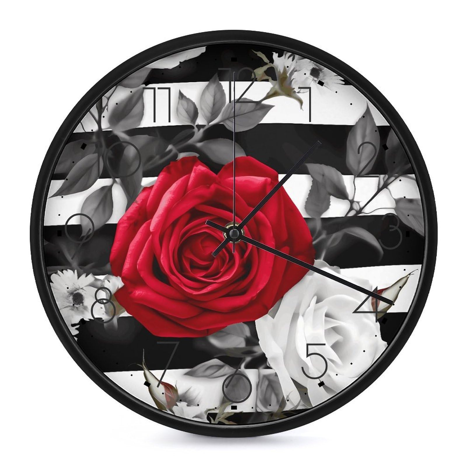 Horloge murale analogique classique ronde et silencieuse pour salon