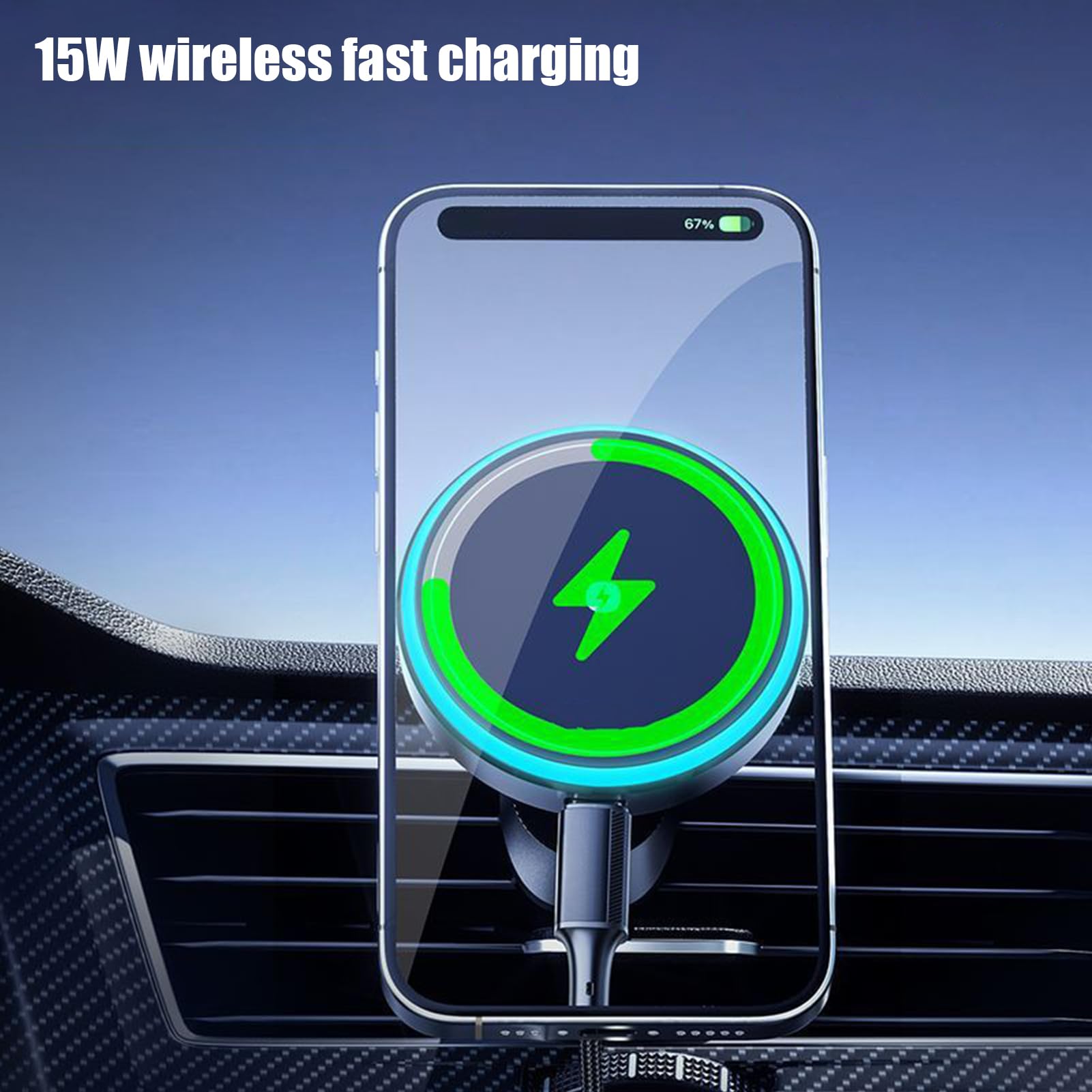 Caricatore Wireless Auto Angolazione magnetica regolabile | Porta telefono da cruscotto Supporto Da Cruscotto, Console E Bocchetta 'Aria Per Veicoli