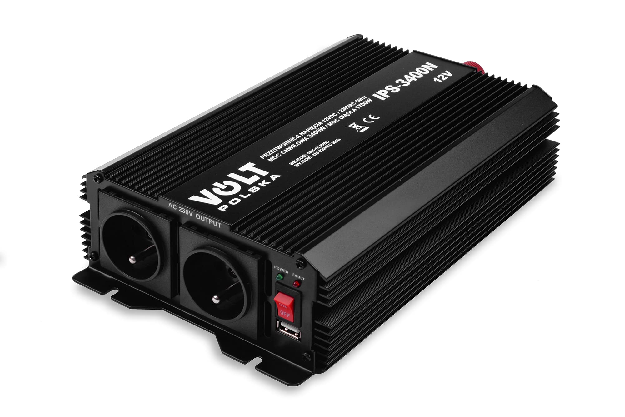 Volt Polska Przetwornica napięcia IPS 3400 N 12/230V (1700/3400W) + USB