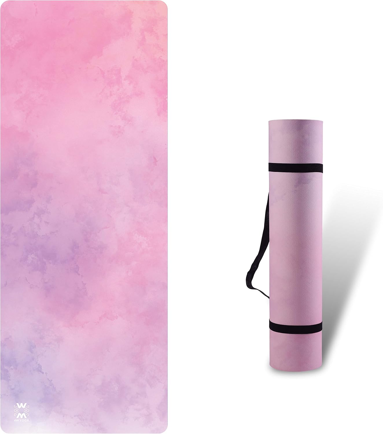 wwww Yoga Mat with Strap, Extra Wide 72 x24 Inch & 27 & 31 Inch, Extra Thick 1/4 & 1/3 Inch, Eco Friendly Yoga Mats By SGS Certified for Yoga Pilates Fitness, Best Gift for Lover
