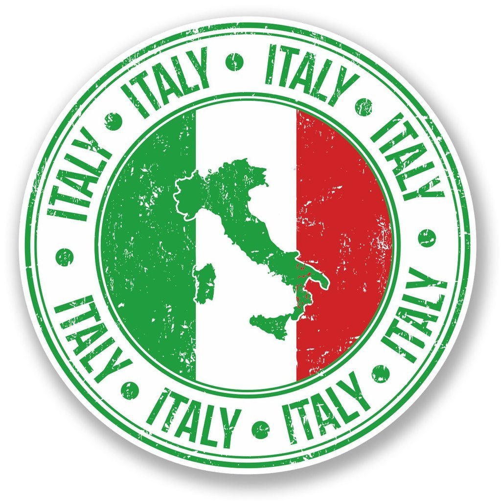 2 x 10cm/100mm Italy Flag Window Cling Sticker Car Van Campervan Glass #5550