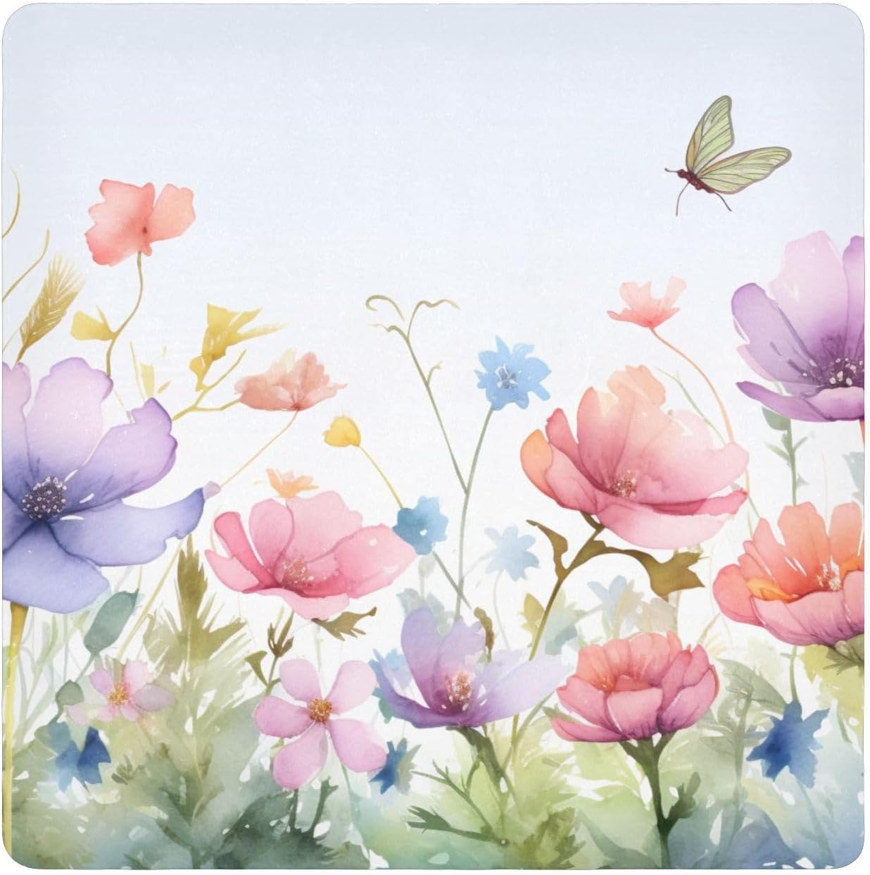 J JOYSAY Watercolor Flowers Dragonflies Self-Adhesive Magic Cloth Makeup Bag Magnetic Makeup Bag Lens Wrapping for Travel Makeup,17.7 In