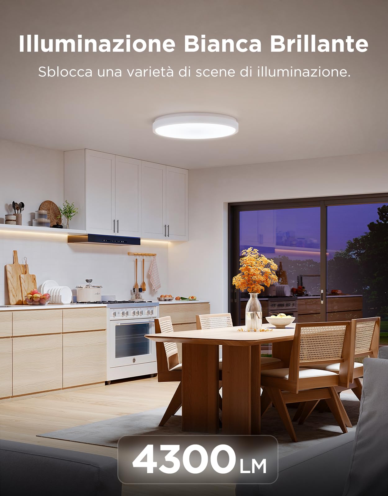 Govee Plafoniera LED Soffitto RGBIC, Smart Lampadario LED Ø38cm, 48,5W Lampada da Soffitto Dimmerabile 4300lm Lavorare con Matter Alexa Google Home, Luce per Camera da Letto Soggiorno Cucina Corridoio