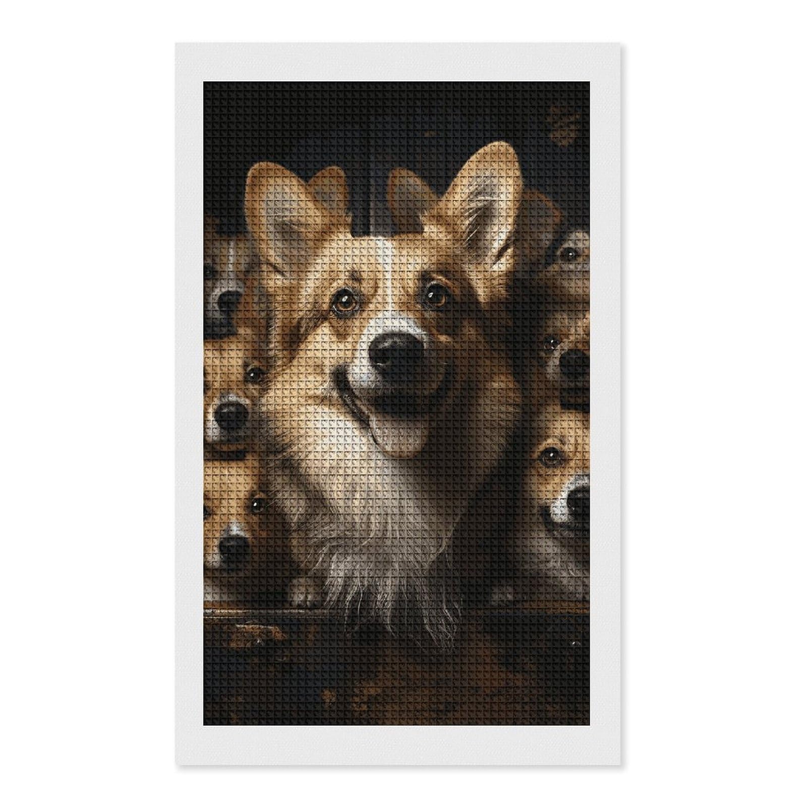 Corgi Pictures Diamond Art Kits for Adults, DIY 5D Diamonds Painting Kits for Beginner, Round Full Drill Diamond Dots Painting, 12"x20" Diamonds Pictures Gem Art and Crafts Wall Decor