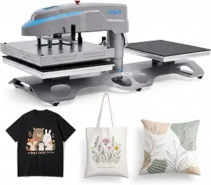 16x20 Pneumatic Heat Press Machine, High-Efficiency Swing Away Dual Platen