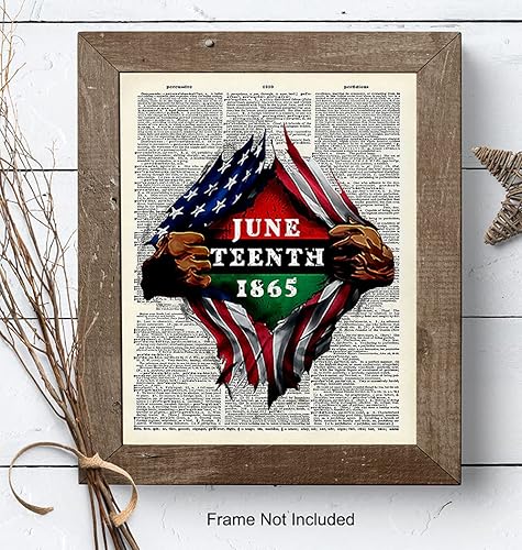 Miniatura 8 de Juneteenth Flag Wall Art - Black Power Poster 8x10 - Black Pride Art - African American Wall Decor for Men - Afro American Flag Culture - BLM