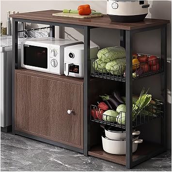Kitchen Pantry Storage Cabinet, Bakers Rack with Storage, Kitchen Island with Storages, Sideboard/Kitchens Buffet Cabinet for Kitchens, Bathroom, Living RoomA-80CM/31.49IN