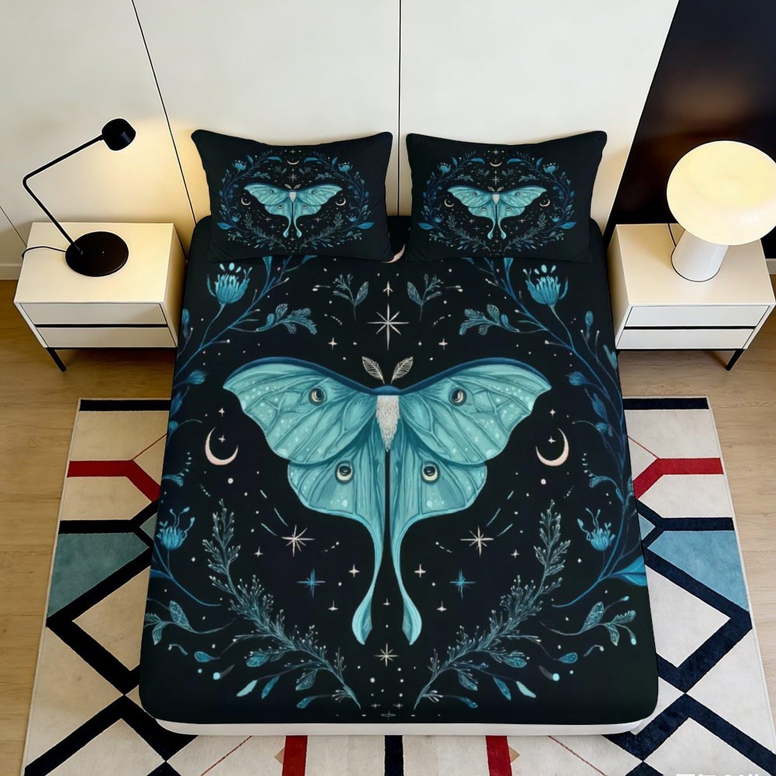 3D Printed Crack Bat Fitted Sheet Microfiber Non-Slip Deep Pocket Bat Mattress Fitted Cover Elastic Hem Washable 120x200x25cm