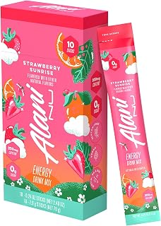 Alani Nu STRAWBERRY SUNRISE, Energy Sticks Drink Powder,200mg Caffeine,Pre Workout Performance with Antioxidants,On-The-Go Drink Mix, Biotin,B Vitamins,Zero Sugar, 20Calories,2.4 Ounce (Pack of 12)