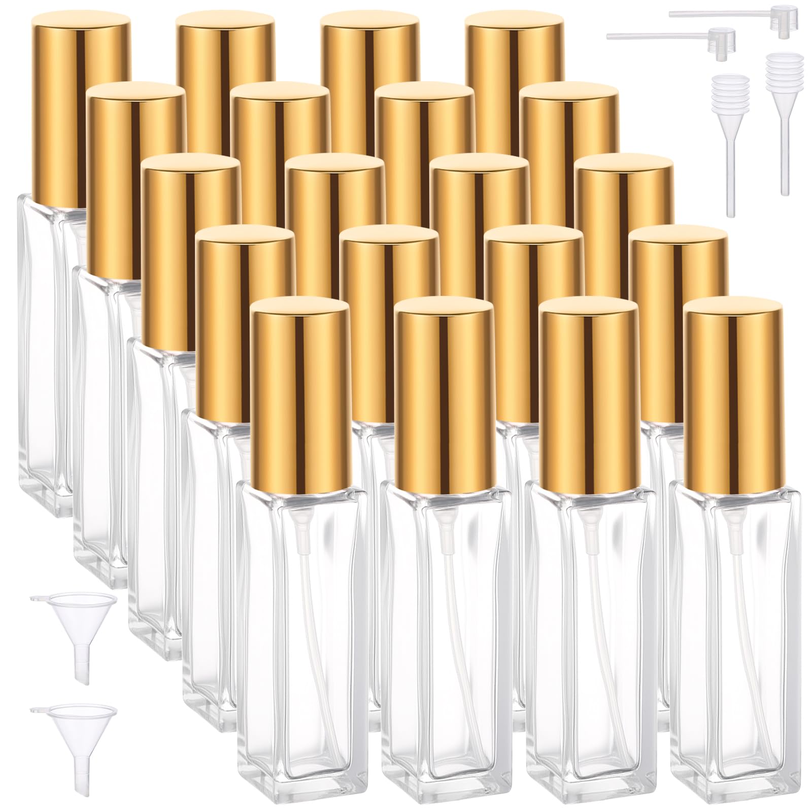 Segbeauty Porta Profumo da Borsetta, 20 Pezzi 10ml Vaporizzatore Profumo, Flacone Spray Trasparente in Vetro, Ricaricabile e Portatile, per Fai da Te Oli Fragranza