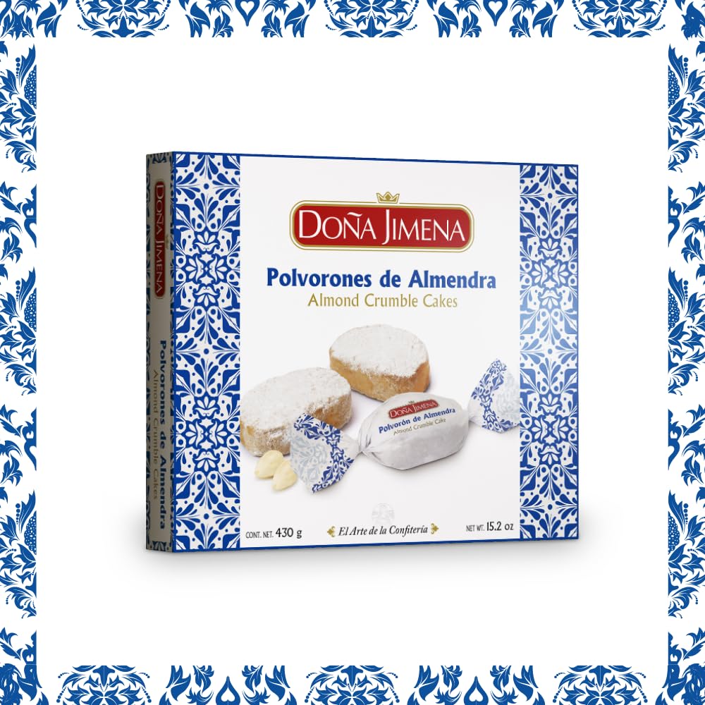 DOÑA JIMENA - Polvorón de Almendra, Calidad Suprema, Sabor Clásico, Exquisito al Paladar, Típico Dulce Navideño, Receta Artesanal, 430g