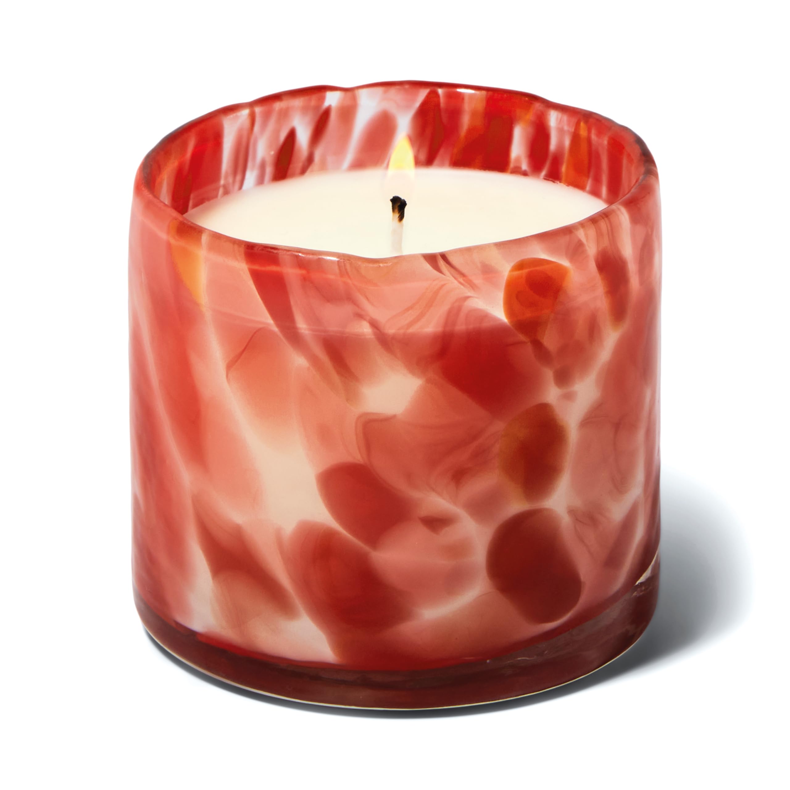 Paddywax Luxury Candles in Hand-Crafted Artisan Blown Glass Scented Luxe Candle, 226 Grams, Saffron Rose