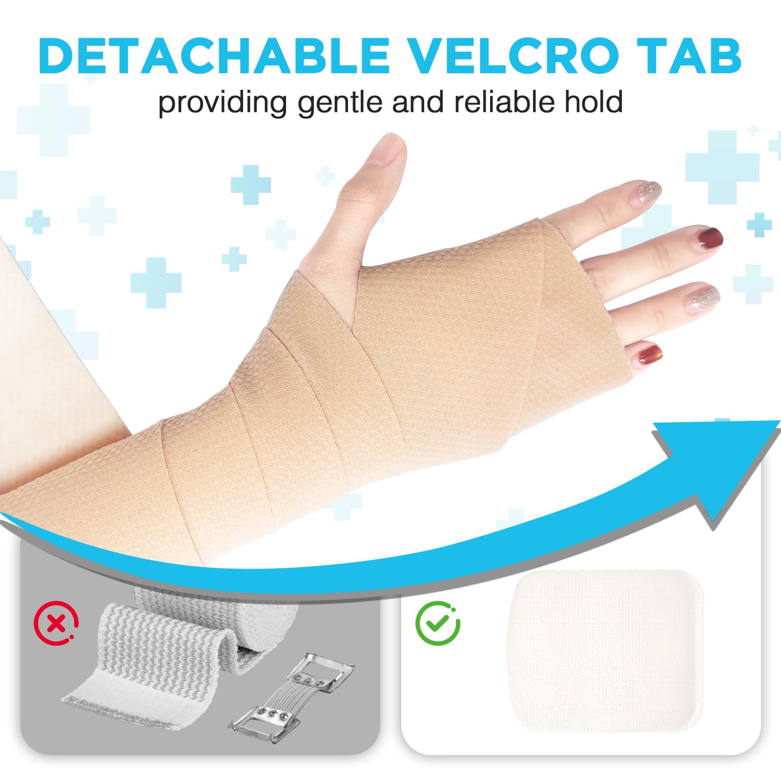 OK TAPE Short-Stretch Compression Bandage Wrap with Velcro, 2-Layer — Amazon image 4