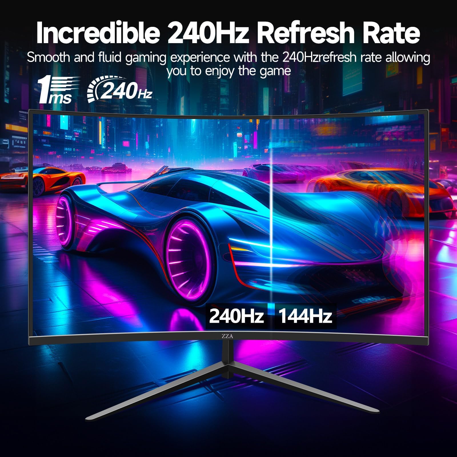 Amazon.co.jp: ZZA 32インチ 湾曲ゲーミングモニター 240hz 1K 1080P