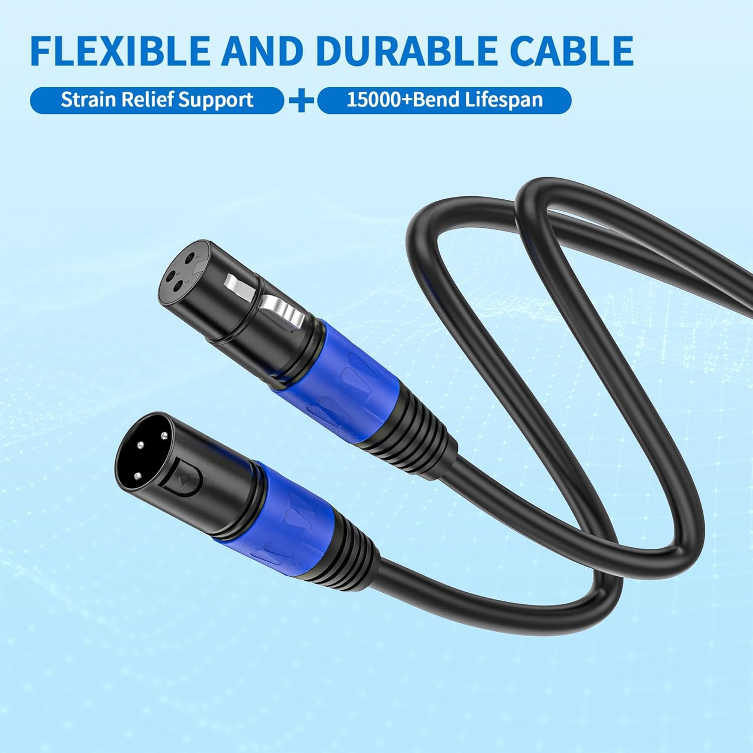 Lot de 2 câbles de microphone XLR mâle vers femelle - 25 m - XLR symétrique