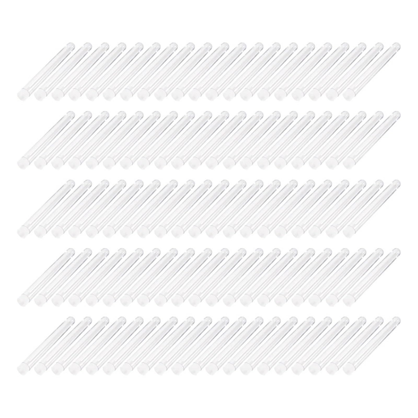 100 Tubos De Ensayo De Plástico Transparente De 12 X 100 Mm For Laboratorio, Con Tapas A Presión, Material De Laboratorio Escolar