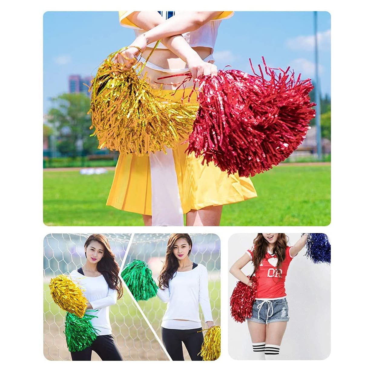 Poncho per adulti e bambini con manico rosso per cheerleader feste