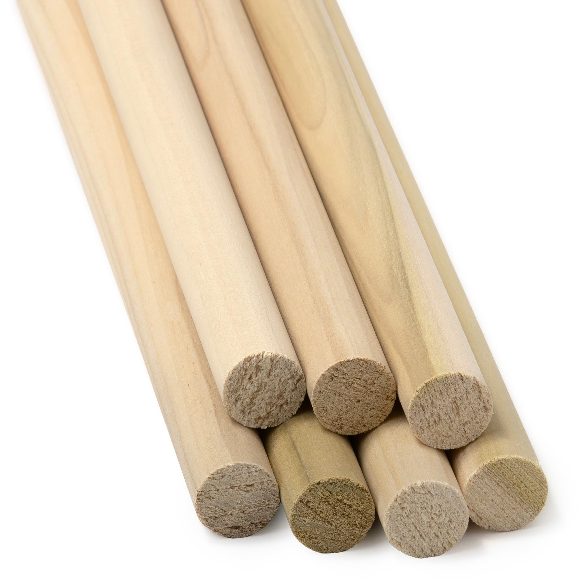 Madison Mill Round Wooden Dowel Rod 1/4" x 36", Pack of 50