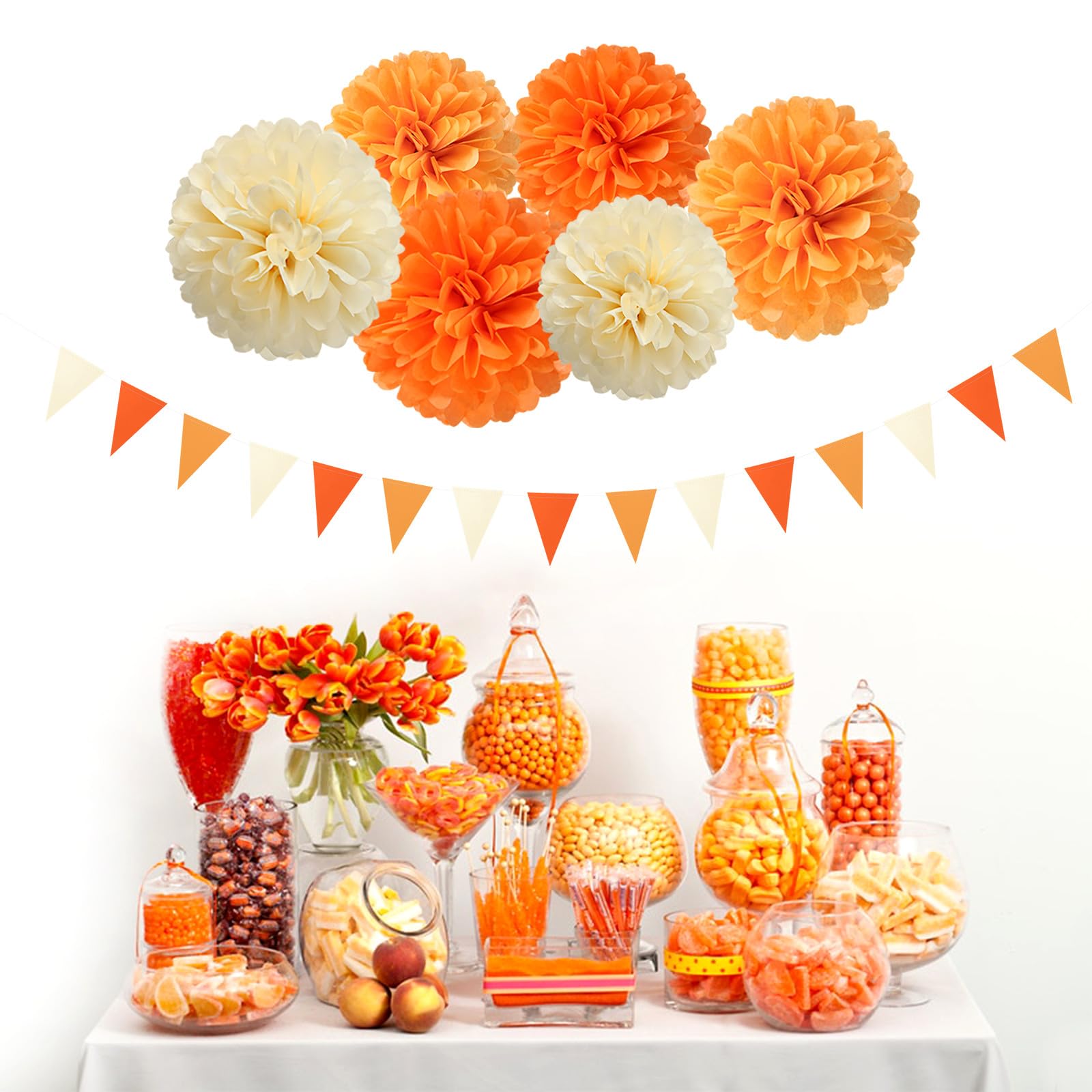 Friendsgiving Decorations Pink-Orange Groovy-Thanksgiving Engagement Party- Decorations - 14pcs Fall Autumn Harvest Paper Lanterns Fan,Tissue Pom Poms  Streamers,Honeycomb Balls,Birthday Baby Bridal Shower Wedding Decor Ouruola  Thanksgiving Party Decorations, image size:1600x1600