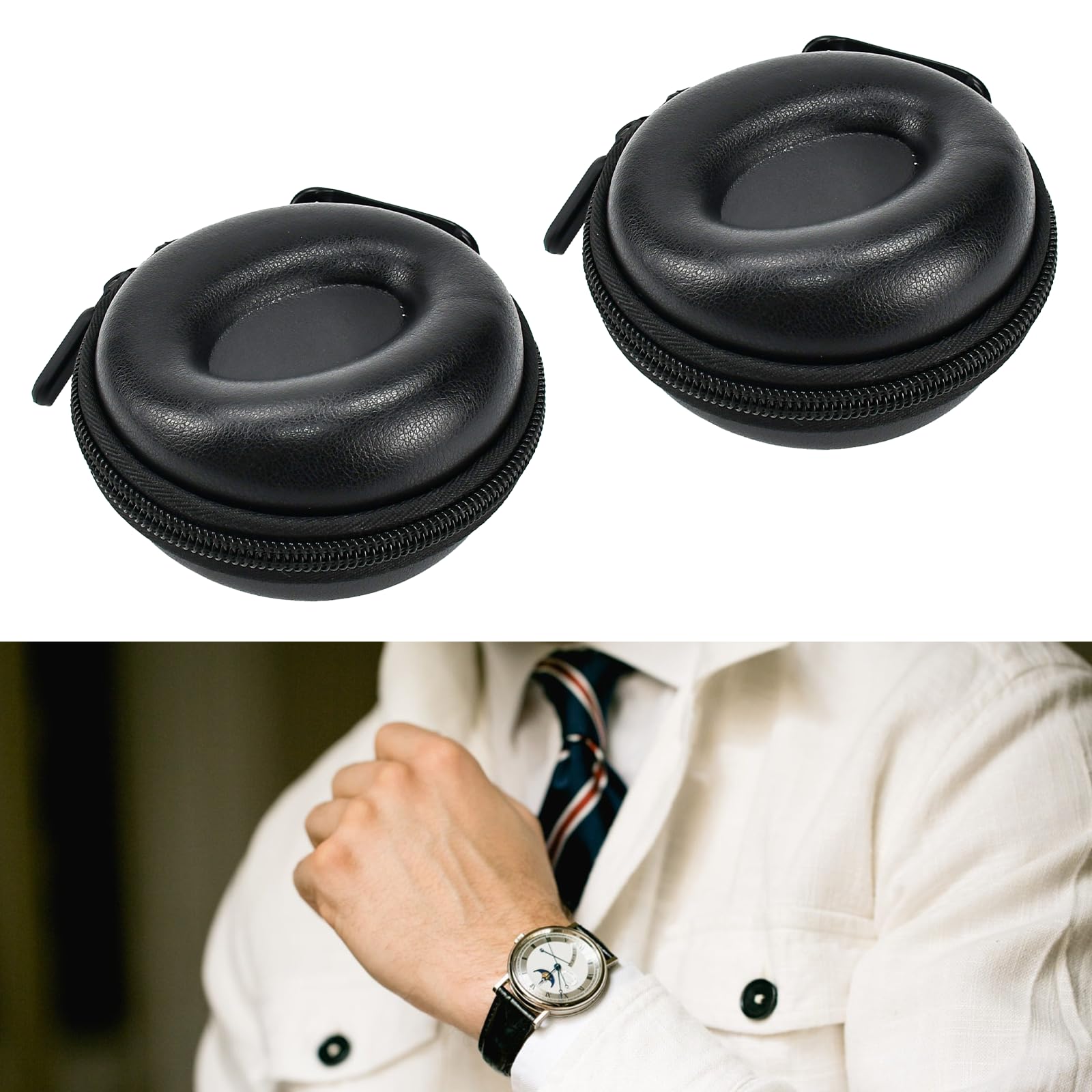 Lot De 2 étuis De Voyage Pour Montres - Protection Anti-chocs Et Anti-rayures - Tissu Oxford Et EVA
