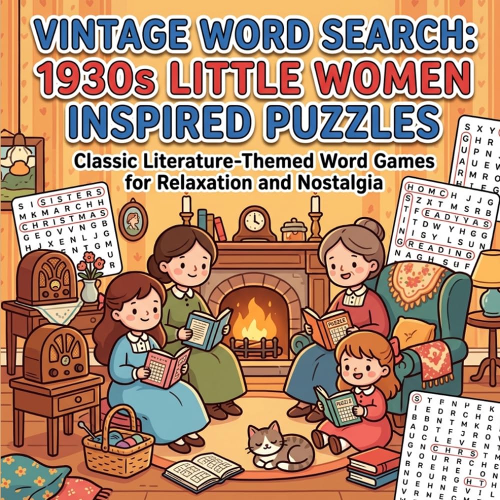 Vintage Word Search: Inspired by Little Women – Bold & Easy Puzzles: Classic Literature-Themed Word Games Featuring Characters & Themes from the Public Domain Novel