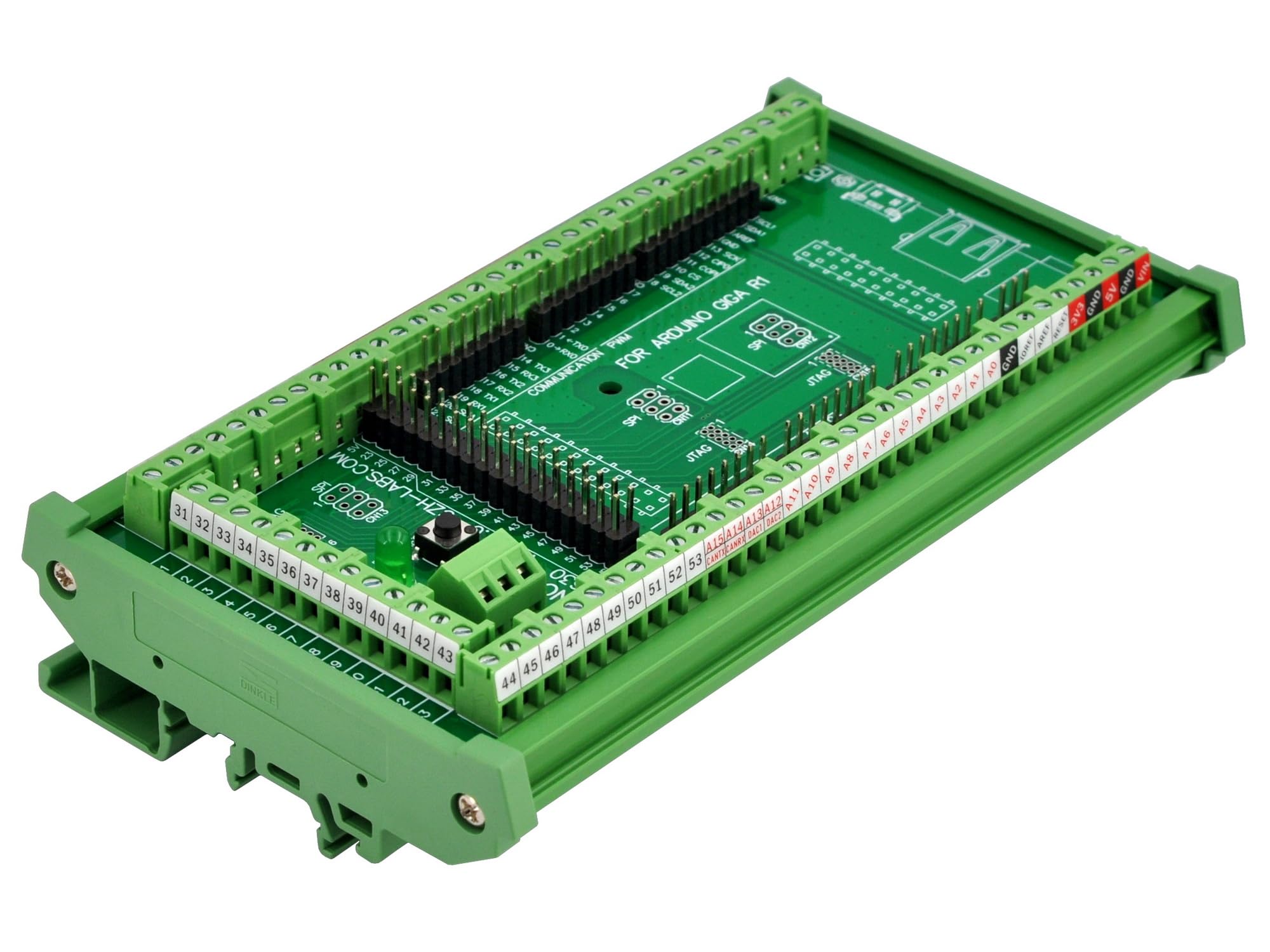 Modulo adattatore morsettiera per Arduino GIGA R1 WiFi, guida DIN o montaggio a vite, scheda breakout GPIO, versione standard