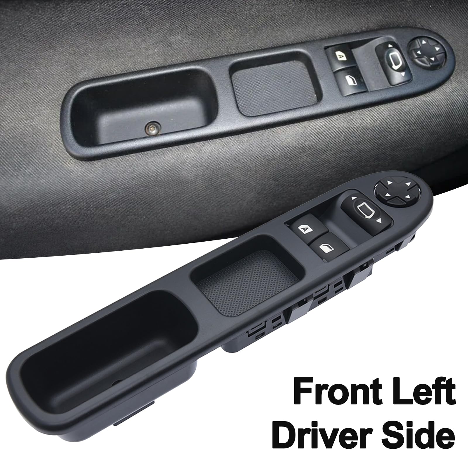 KAOLALI Botonera Elevaluna 6554.QC Interruptor de Ventana Delantera Izquierda Compatible para Peugeot 207 Compatible para Citroen c3 Picasso 2009-2014