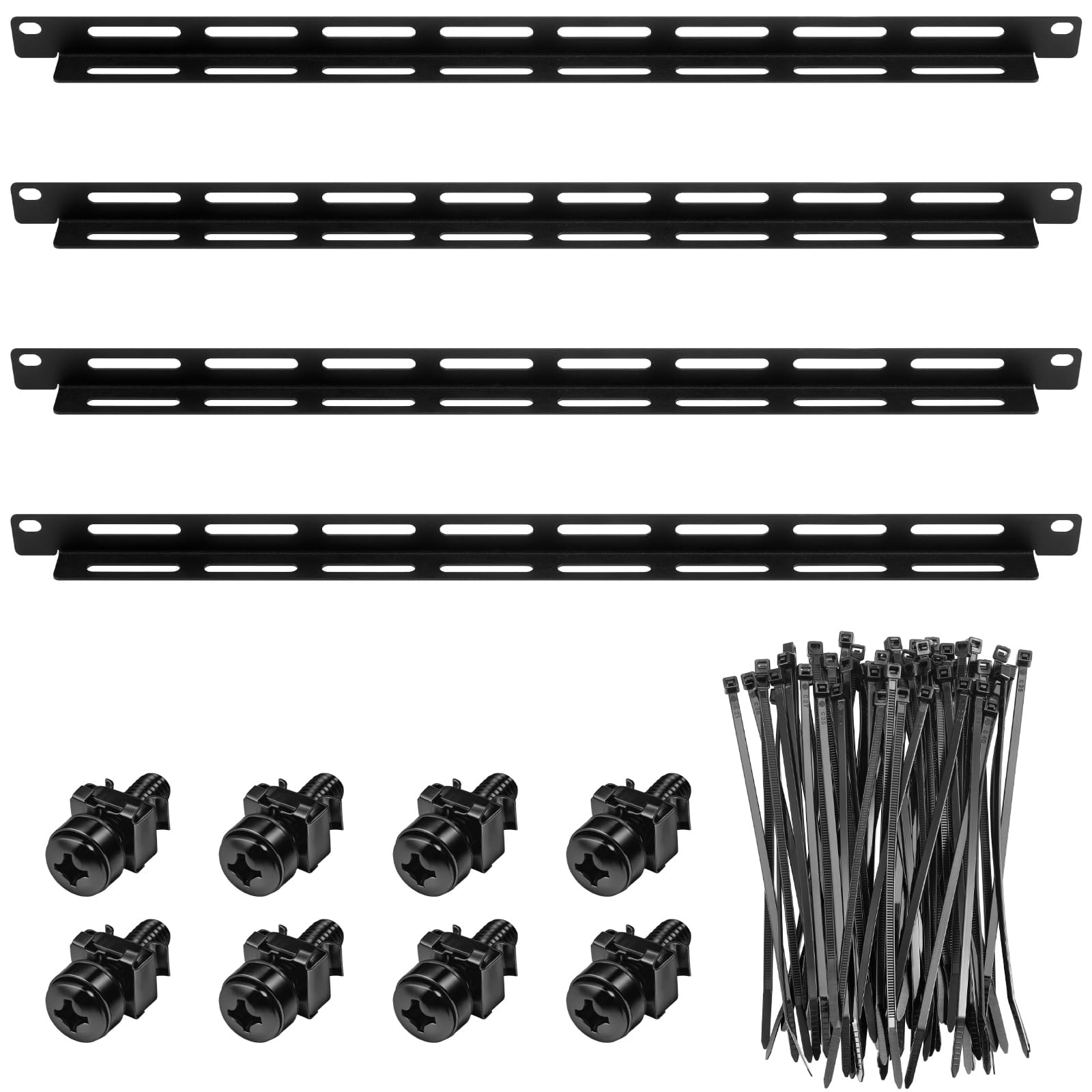 Zonon 4 Sets 1u 19 Inch Server Rack Cable Management Tie Bar Kit