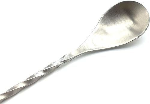 Miniatura 4 de Cuchara mezcladora de acero inoxidable de 12 pulgadas, cucharas de barra de cuello giratorio, cuchara coctelera de bar, paquete de 3