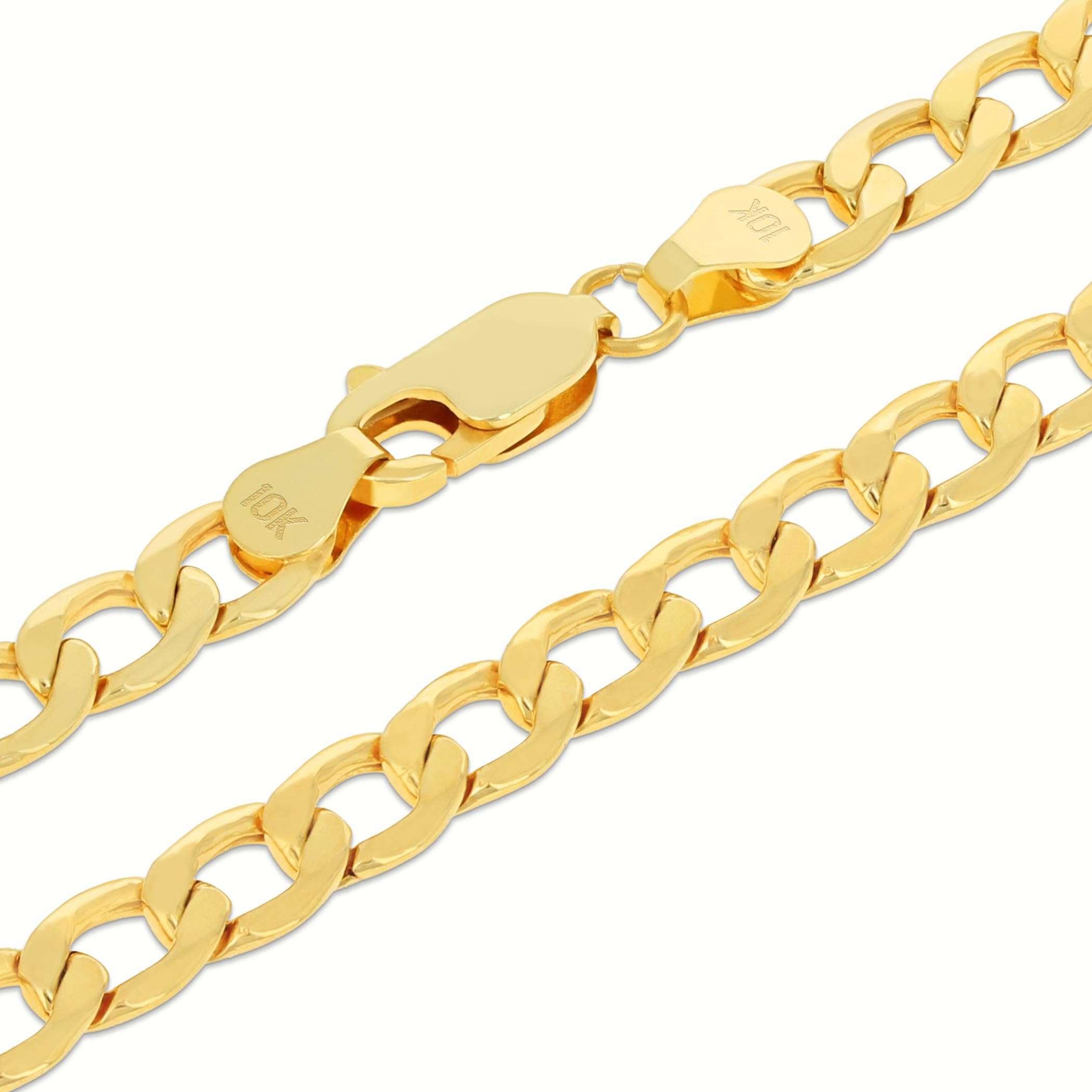 10k Real Yellow Gold Cuban Curb Link 5.5mm Chain Necklace (16"-30") Italian Jewelry for Men & Women