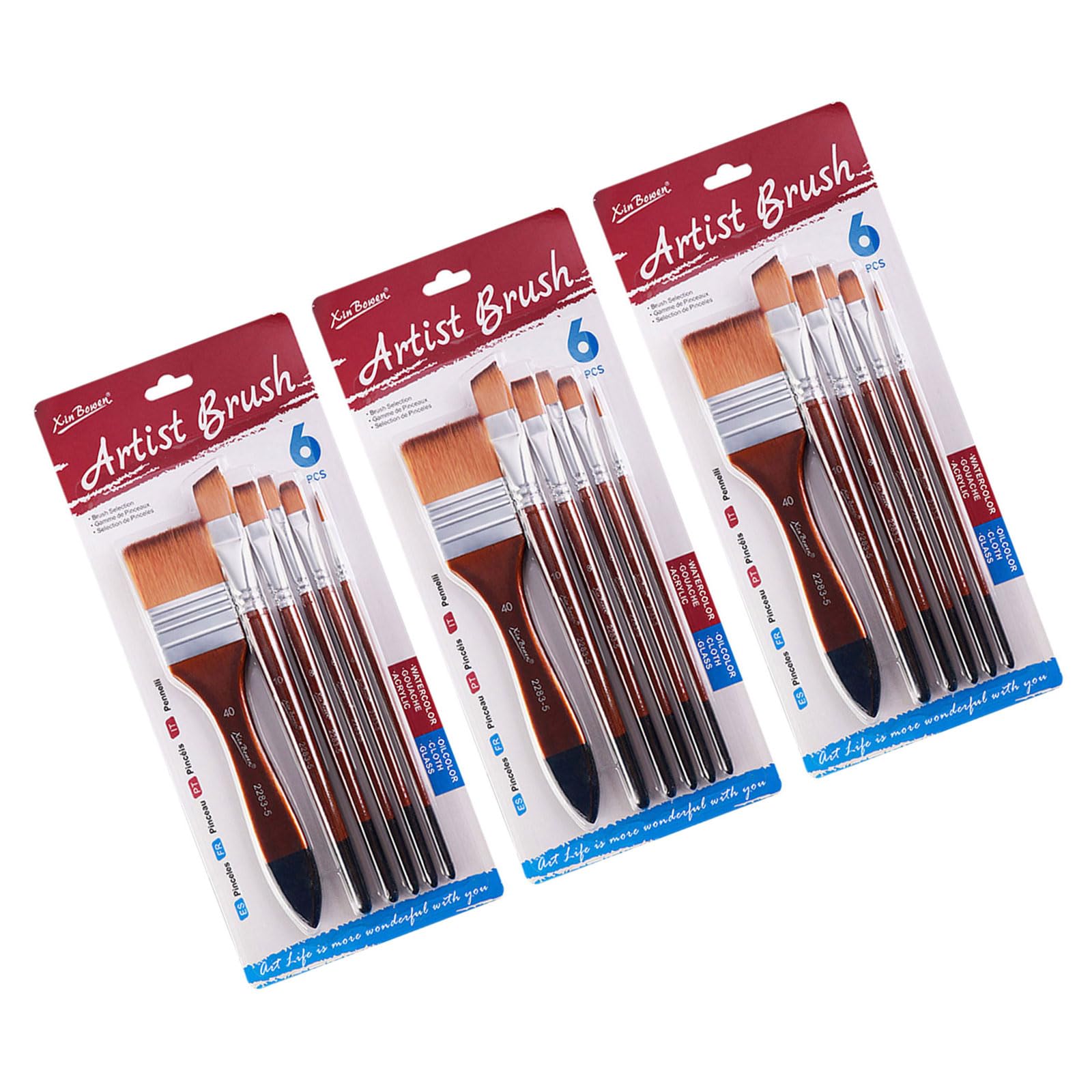 3 Set Nylon Hair Painting Brush Artist Brushes Watercolor Paint Brush Oil Paint Brushes Drawing Supplies for Adults