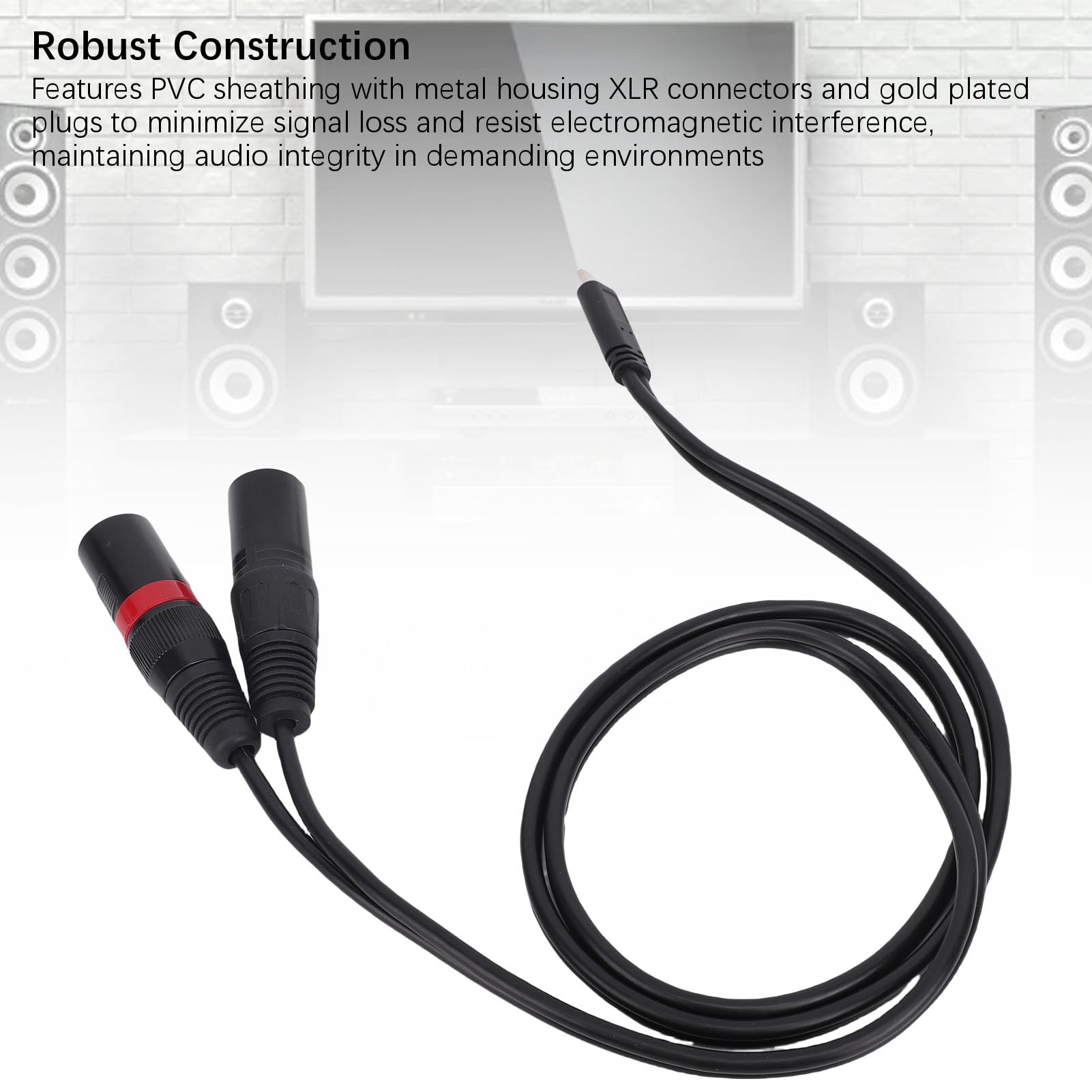 Jectse Kabel Męski USB C do XLR, 6,6 Stóp Y Dual XLR Męski Przewód dla Telefonów, Tabletek, Laptopów do Mikserów, Wzmacniaczy, Aktywnych Głośników
