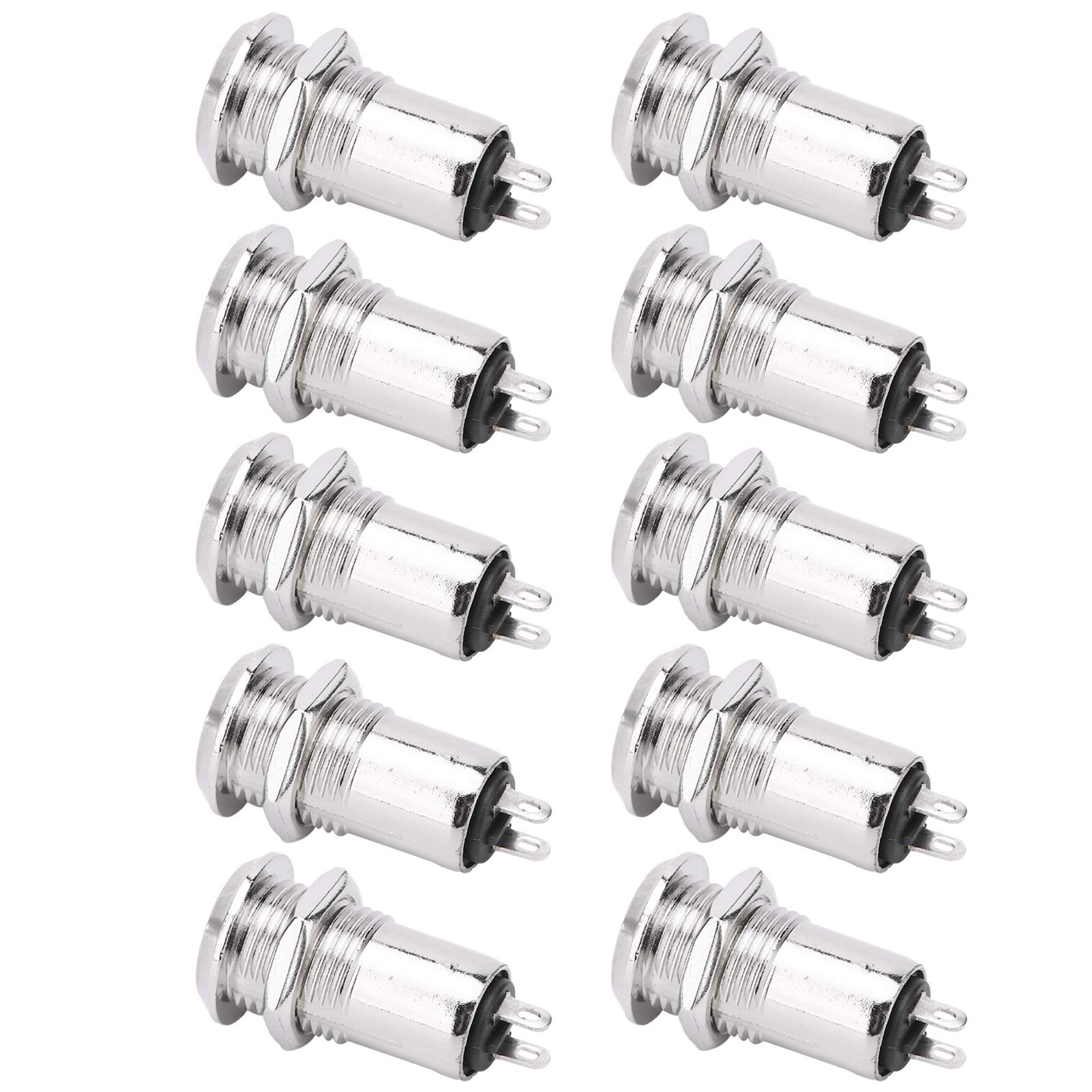 10 interruptores de llave de 12 mm/0.5 pulgadas, 220 VAC/CC 3 A, interruptor de bloqueo de barril de encendido/apagado, con 20 llaves, 10 tuercas (doble tirón), interruptor de control