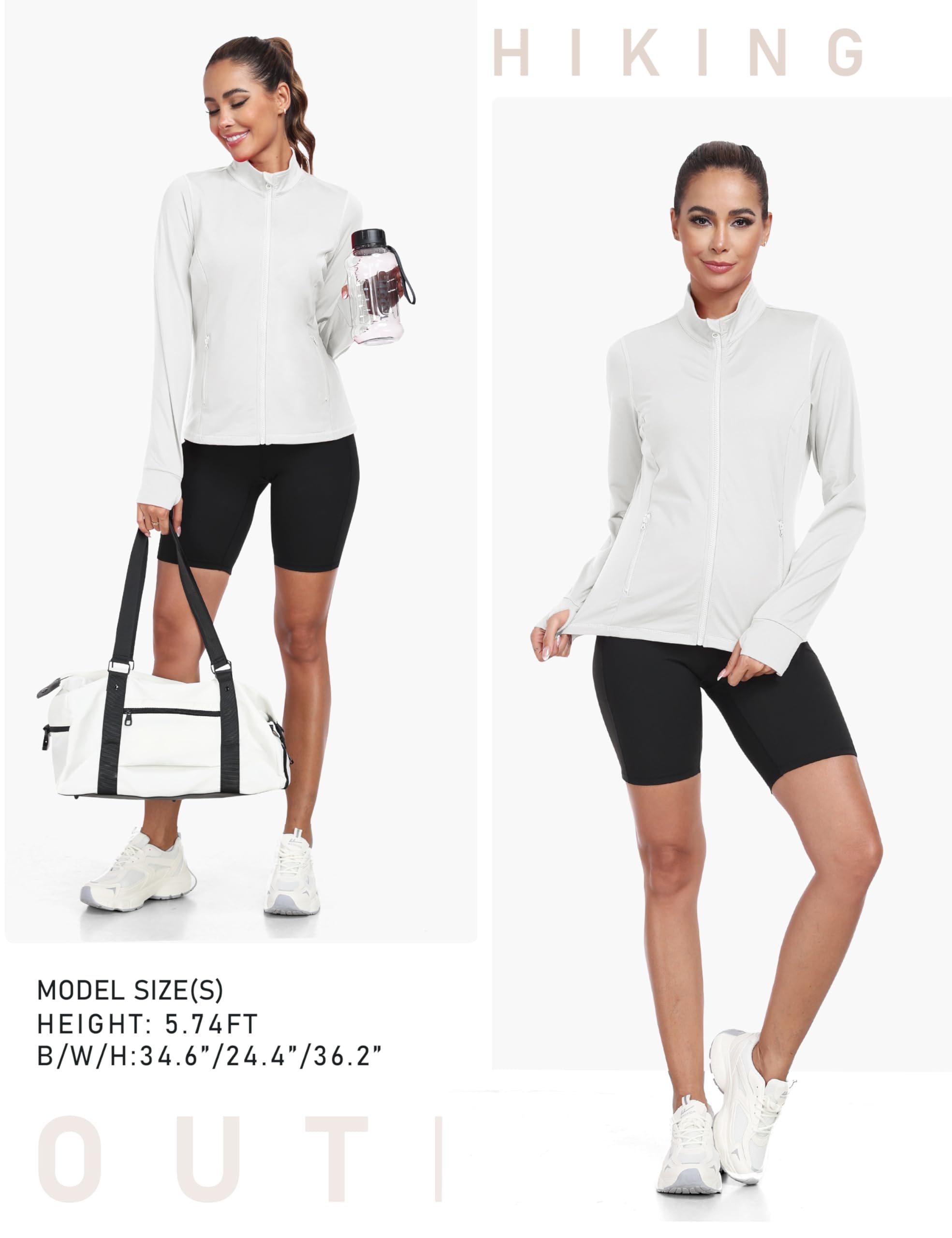 MoFiz Chaqueta Deportiva Mujer Cremallera Sudadera Forro Polar para Deportes