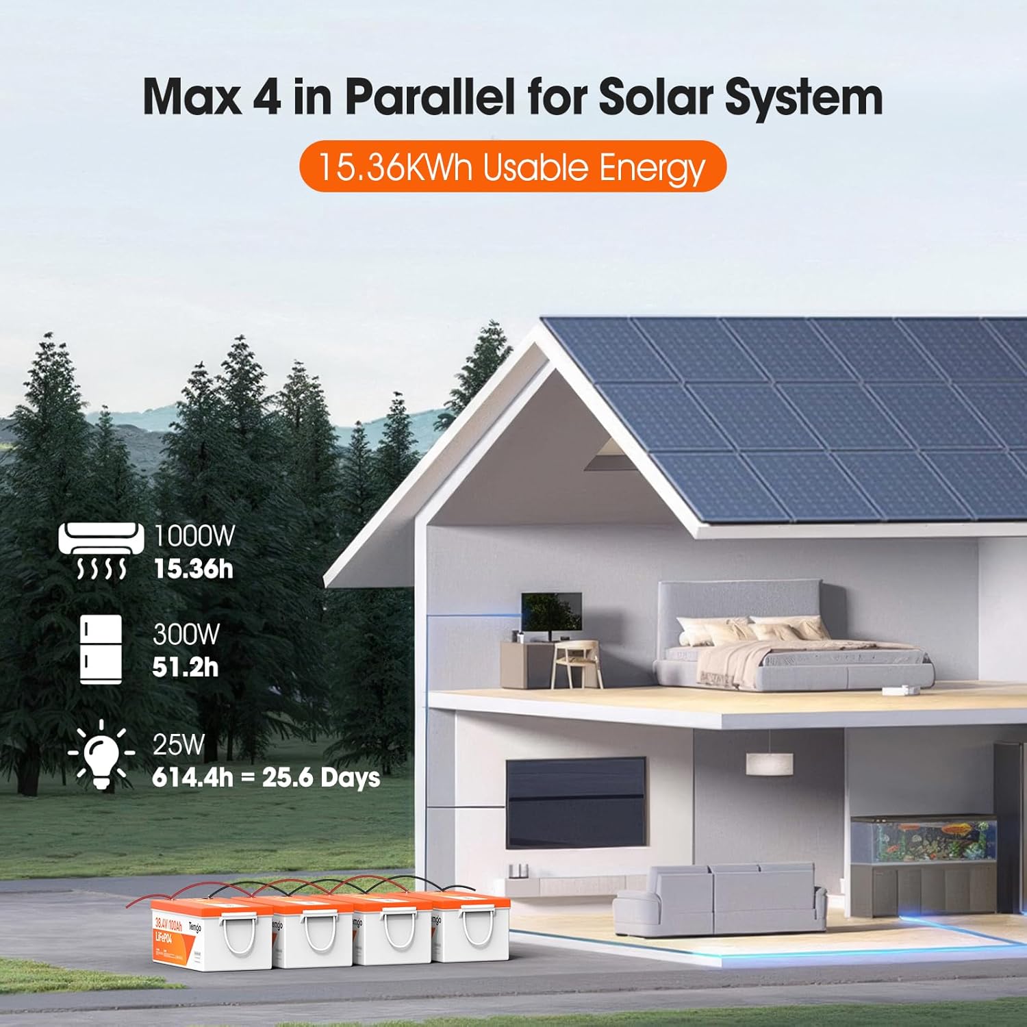 36V (38.4V) 100Ah LiFePO4 Lithium Golf Cart Battery, Built-in 200A BMS, Complete Upgrade Kit with Charger, LCD Display, Voltage Converter, Retention Strap & App, 5000+ Cycles - Image 8