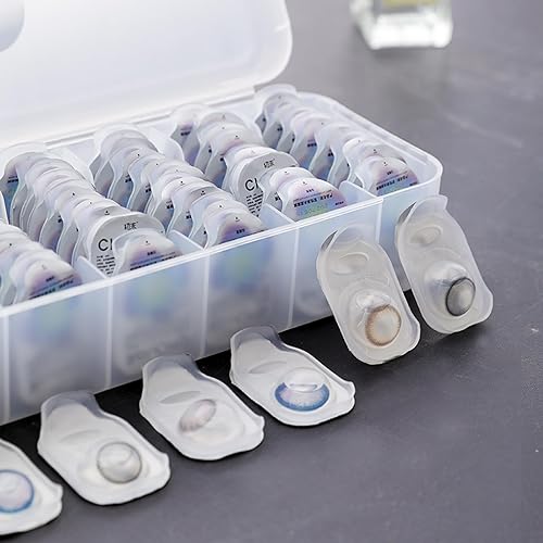 Miniatura 6 de Cajas diarias para lentes de contacto, 2 unidades, de gran capacidad, desechables, para lentes de contacto con ojos, caja organizadora, caja de