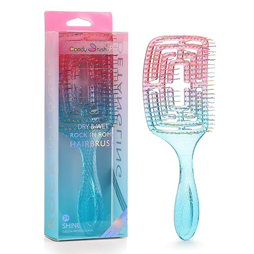 Miniatura 1 de CANDYBRUSH - Cepillo desenredante profesional para cabello 1A-2C, ligero (2.6 onzas), húmedo a seco, libre de estática, apto para viajes, soplado