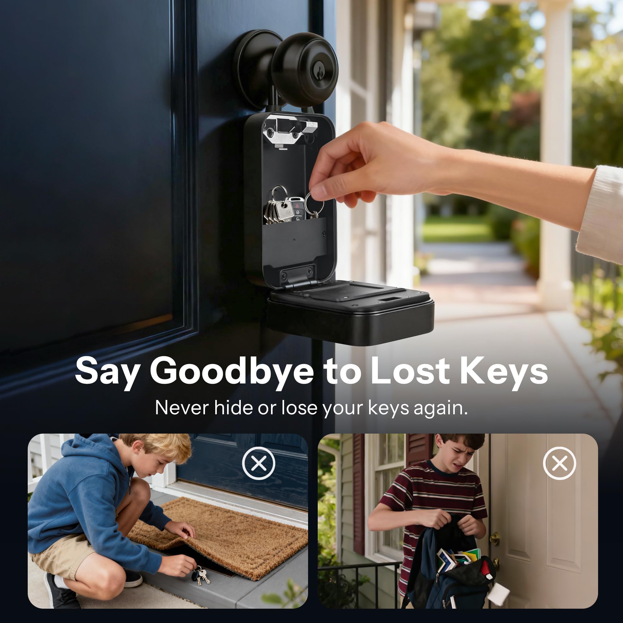 Boîte à clés intelligente avec empreintes digitales, code de passe, application TT-lock, carte d'accès et clé manuelle, étanchéité IP65, design mural ou manille pour l'extérieur, rangement de