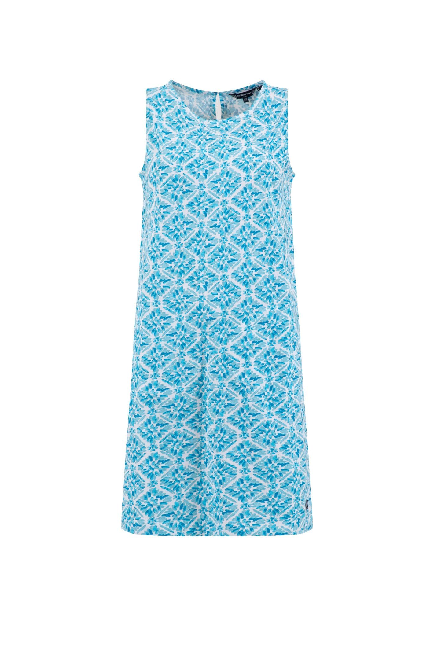 Weird Fish - Women's Shift Dress - Cotton - Light Blue - Size 20