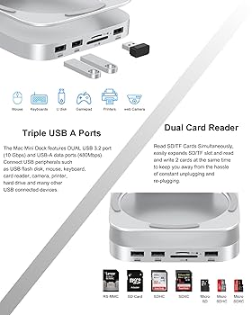 Amazon.com: GEWOKLIY Mac mini M4 Dock, Aluminum Stand and