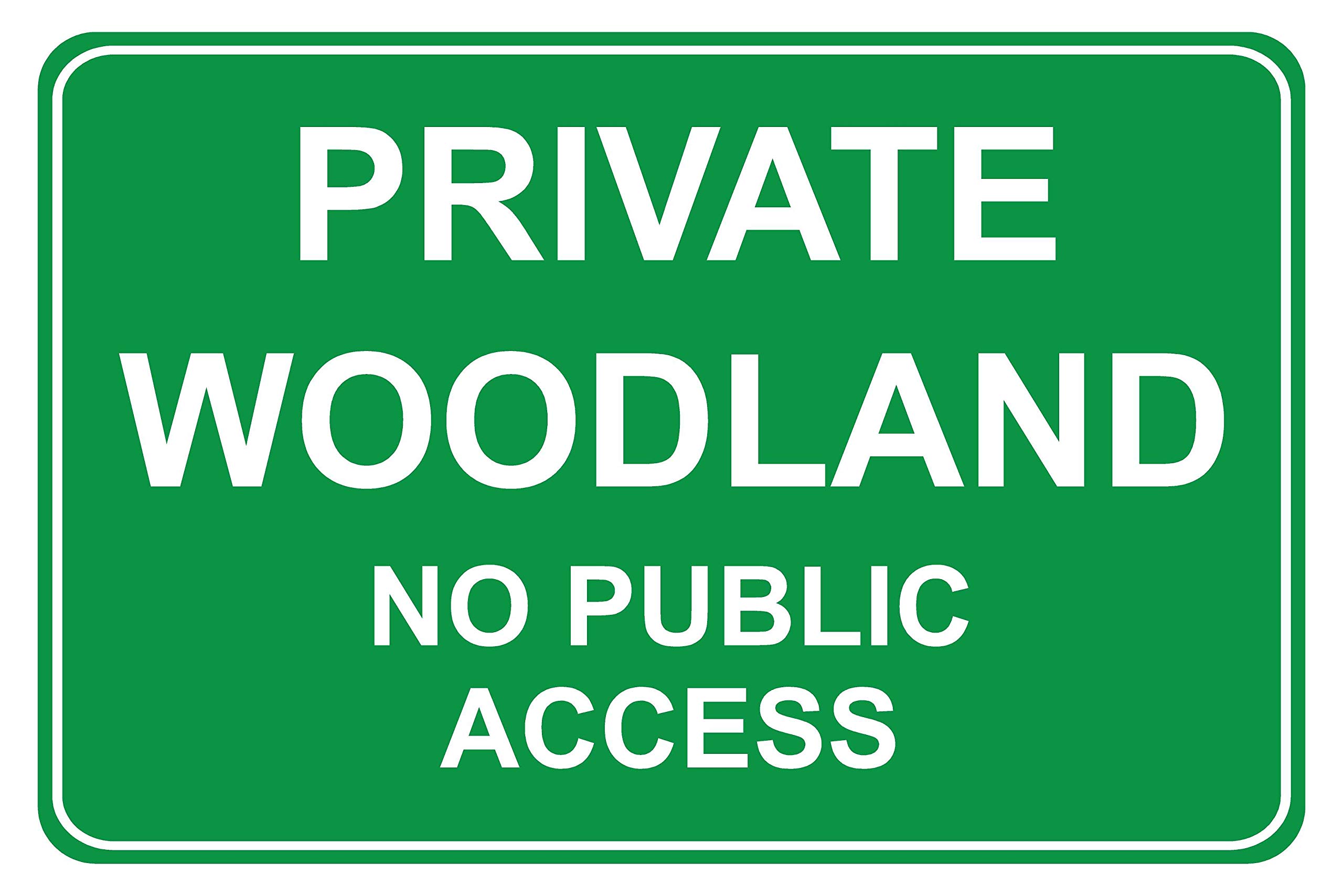 Private woodland no public access sign - 1.2mm Rigid plastic 200mm x 150mm