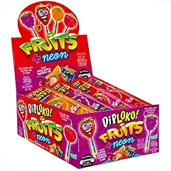 Pirulito Neon de Futas DipLoko Palito que Brilha no Escuro - Danilla foods