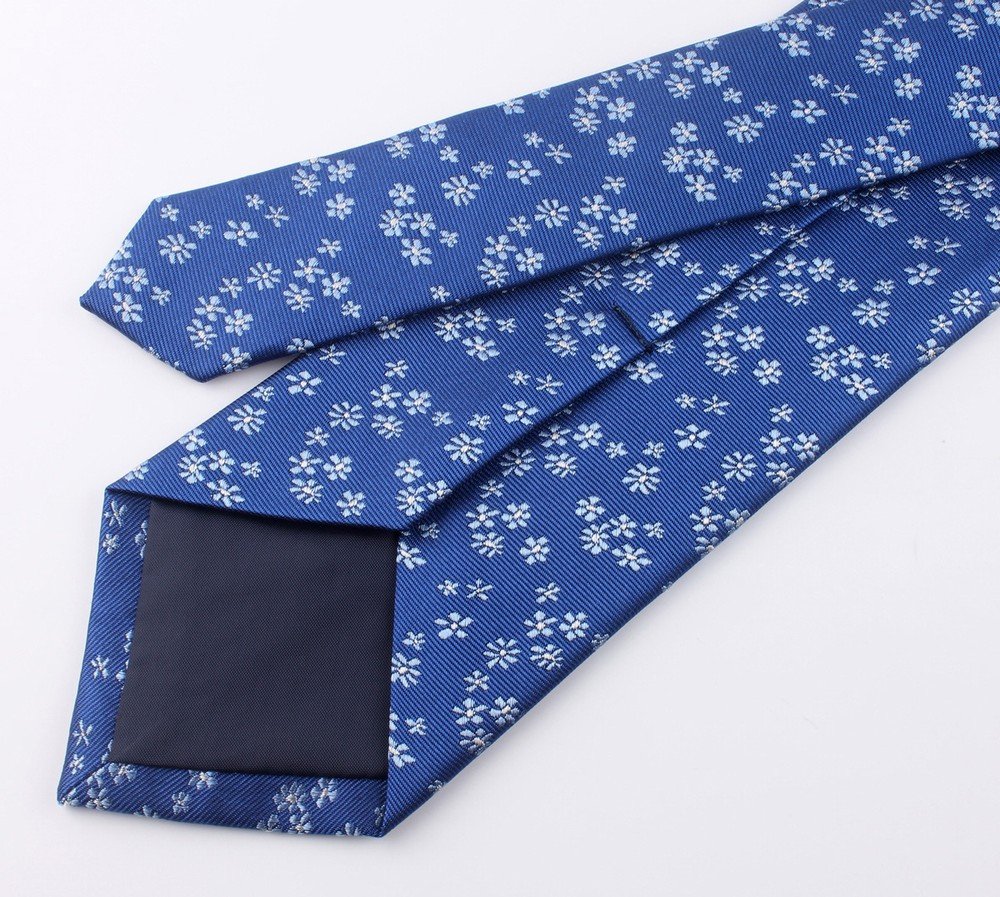 Männliche Business-Anzüge Blumen Krawatte Blau Floral Seide Seide Gefärbte Seide Krawatte,Blau,8 * 145 * 4 CM