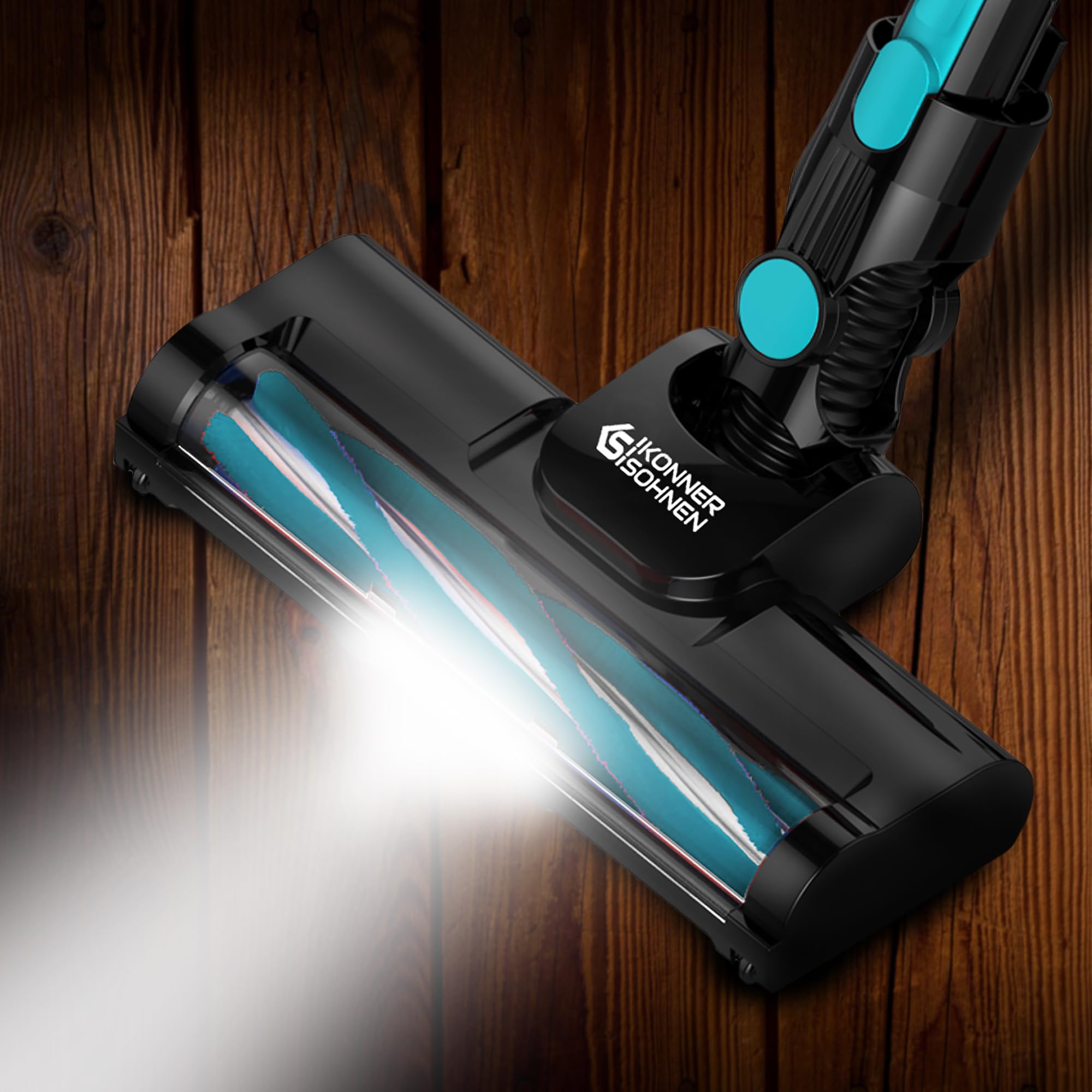 K&S Könner&Söhnen KS VC40 odkurzacz akumulatorowy, bezworkowy, 25000 Pa/300 W, akumulator ręczny, czas pracy do 45 min, bezprzewodowy odkurzacz z ssawką szczelinową i szczotką do kurzu, oświetlenie
