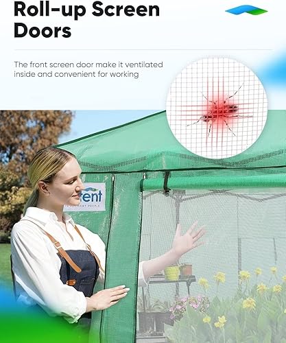 Miniatura 3 de Quictent Invernadero portátil de 10 x 10 pies, invernadero instantáneo para exteriores, marco de instalación fácil y rápida, toldo de jardín